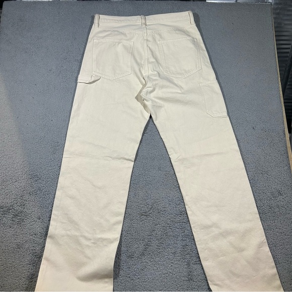 NWT GAP Cream canvas carpenter jeans with straight leg fit 33x34 Men’s #907 - Picture 5 of 8